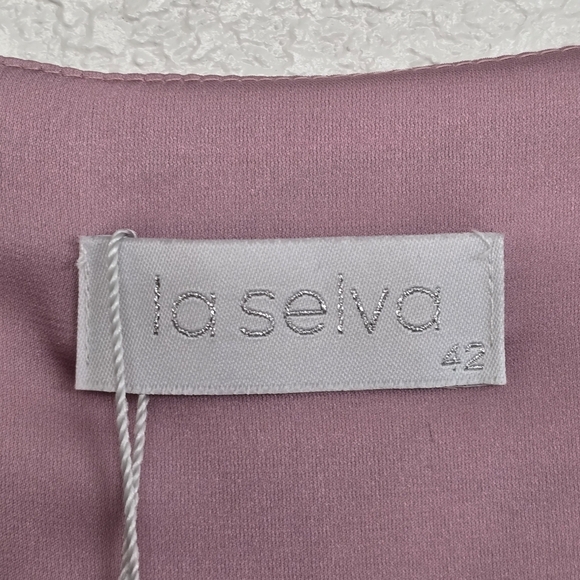 La Selva Women's Silk Floral  Maxi Dress  Slit Sides Strapy Sleeve Lightweight S - Picture 3 of 14